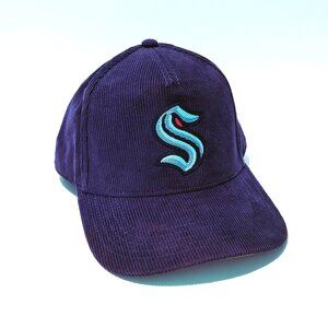 Seattle Kraken Snapback Trucker Hat American Needle NHL Unisex Adult Navy OSFM